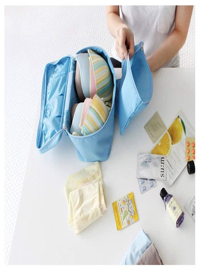 Mforall Portable Underwear Bra Socks Cosmetics Travel Pouch Organizer Lingerie Pouch Travel Organizer Travel Organizer Bag for Women & Girls (Multi Color) - Image 3